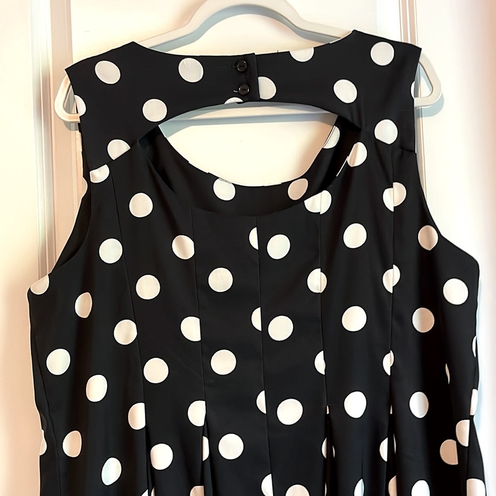 AGB Dress Black and White Sleeveless Polka Dot Dress - Picture 5 of 10